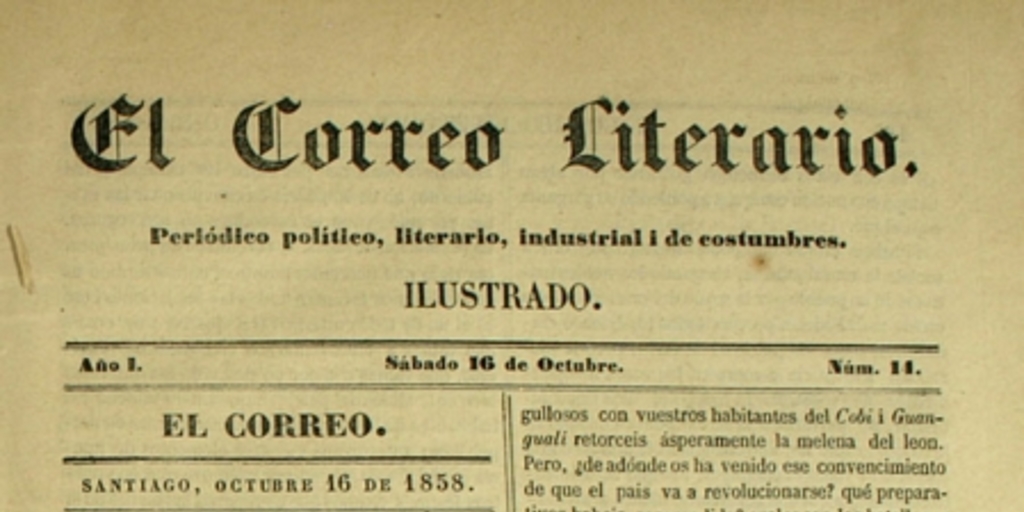 El correo literario: año 1, nº 14, 16 de octubre de 1858