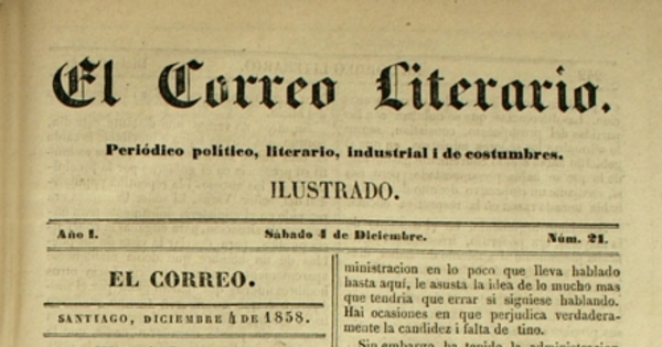 El correo literario: año 1, nº 21, 4 de diciembre de 1858