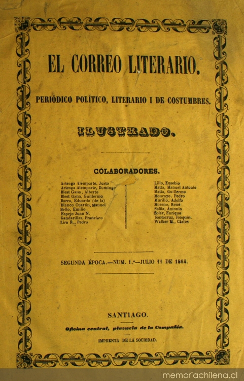 El Correo Literario: año 1, nº1, 11 de julio de 1864