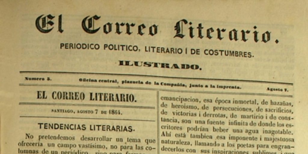 El Correo Literario: año 1, nº5, 7 de agosto de 1864