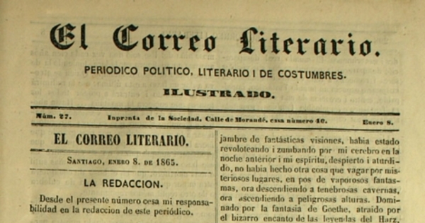 El Correo Literario: año 1, nº27, 8 de enero de 1865