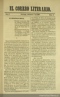El Correo Literario: año 1, nº3, 7 de septiembre de 1867