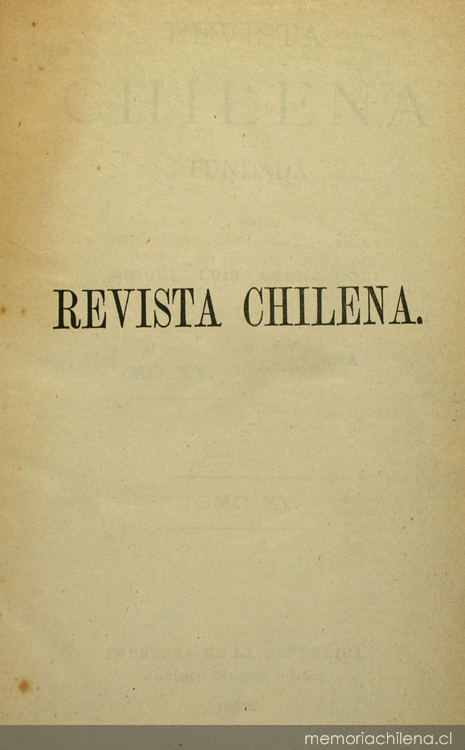 Revista Chilena: tomo 15, 1879