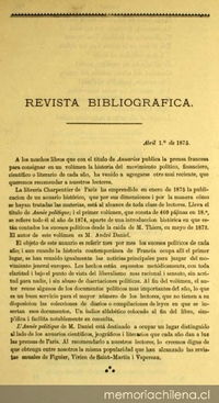 Revista bibliográfica, enero de 1875