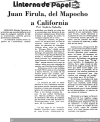 Juan Firula, del Mapocho a California