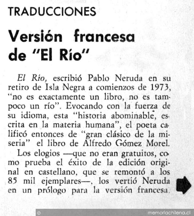 Versión francesa de "El Río"