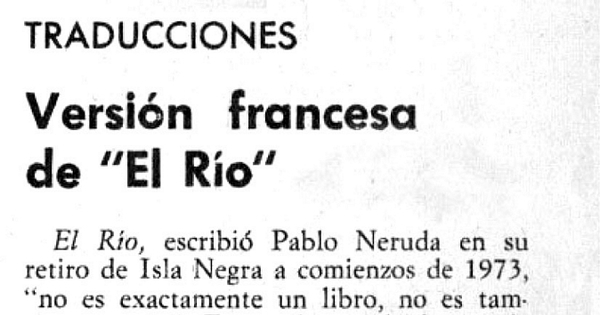 Versión francesa de "El Río"