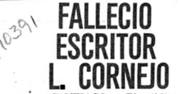 Falleció escritor L. Cornejo