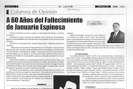A 60 años del fallecimiento de Januario Espinosa