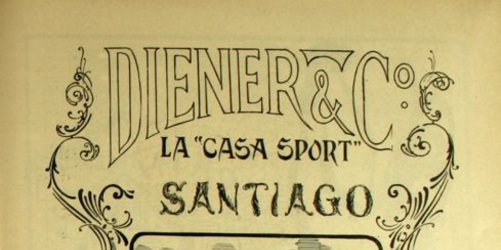 Ilustración publicitaria de Diener & C. La Casa Sport, 1905