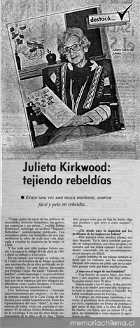 Julieta Kirkwood, tejiendo rebeldías