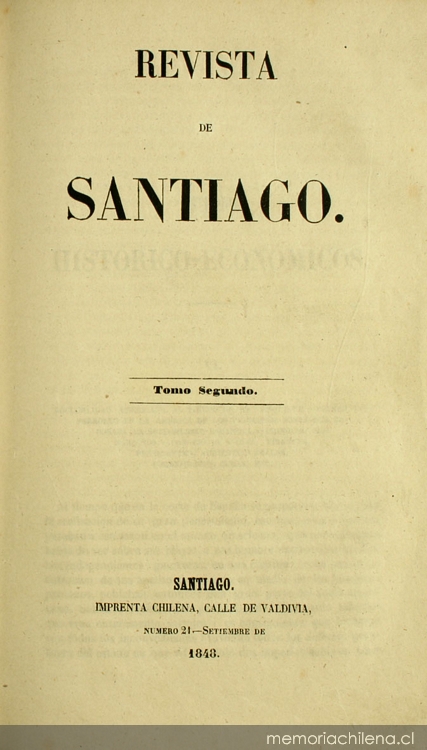 Revista de Santiago: tomo segundo, septiembre de 1848 a marzo de 1849