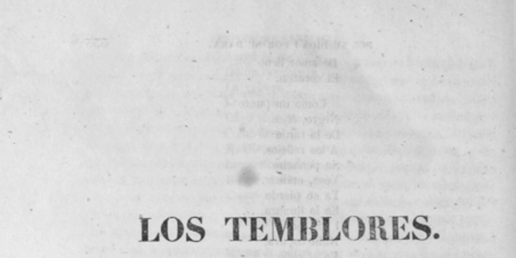 Los temblores: (traducido para la revista del Cosmos de Humboldt)