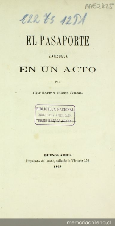 El pasaporte: zarzuela en un acto