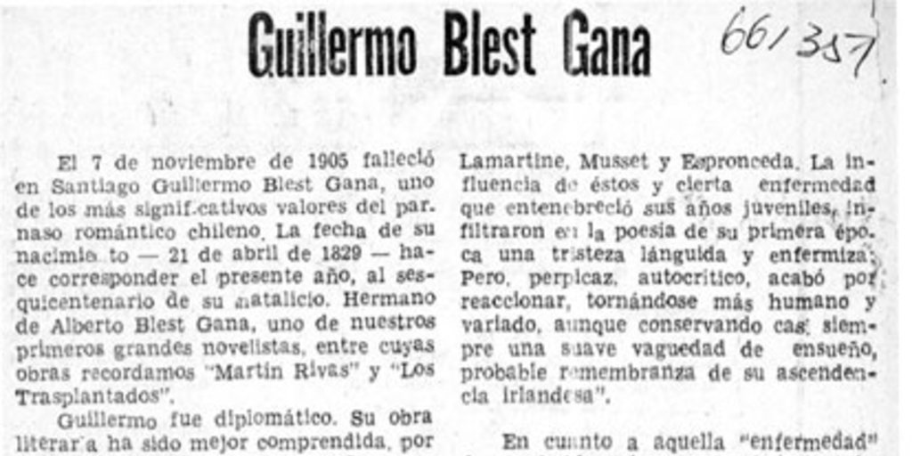 Guillermo Blest Gana