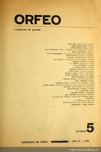 Orfeo: año II, nº 5, mayo de 1964