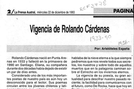 Vigencia de Rolando Cárdenas