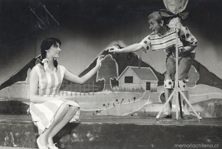 Escena de la "La princesa Panchita" de Jaime Silva y Luis Advis, Teatro Antonio Varas