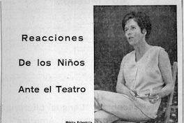 Reacciones de los niños ante el teatro