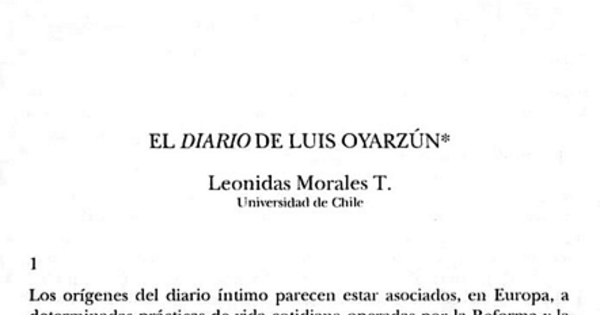 El Diario de Luis Oyarzún