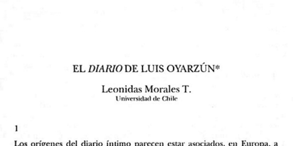 El Diario de Luis Oyarzún