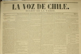 Primera plana del diario La Voz de Chile, 23 de septiembre 1862