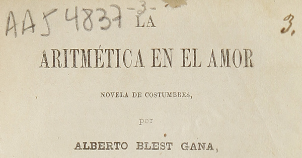 La aritmética en el amor : novela de costumbres