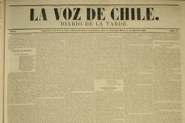 Primera plana del diario La Voz de Chile, 1º de abril de 1862