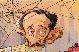 Caricatura de Carlos Silva Cruz, director de la Biblioteca Nacional, 1910