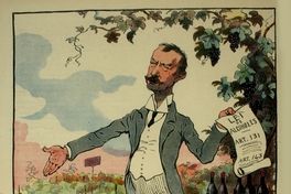 Caricatura de Ramón Subercaseaux en revista Zig-Zag, 1906