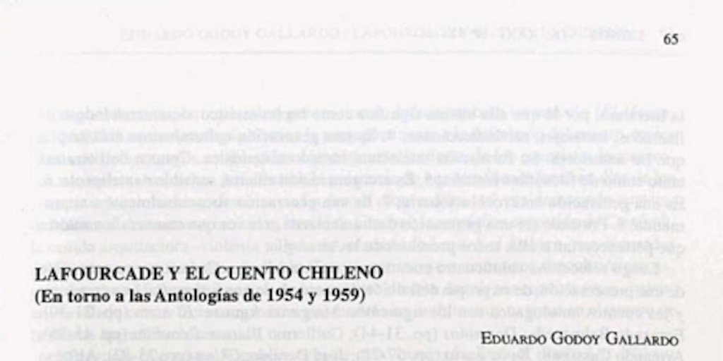 Lafourcade y el cuento chileno