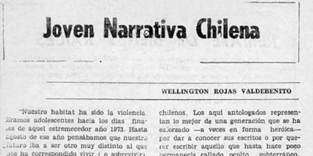 Joven narrativa chilena