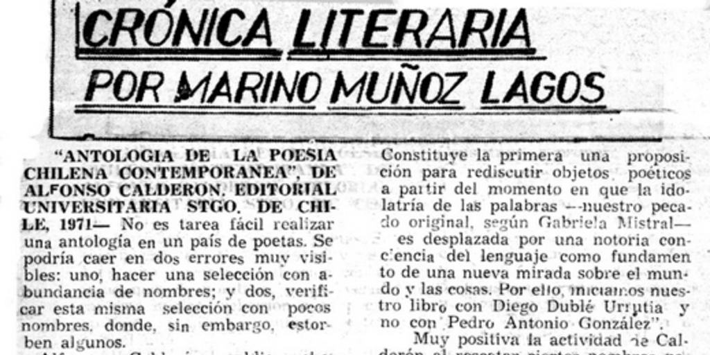 Antología de la poesía chilena contemporánea