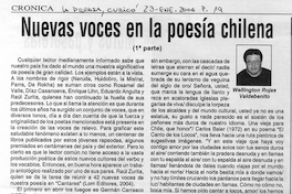 Nuevas voces en la poesía chilena (1ra. parte)