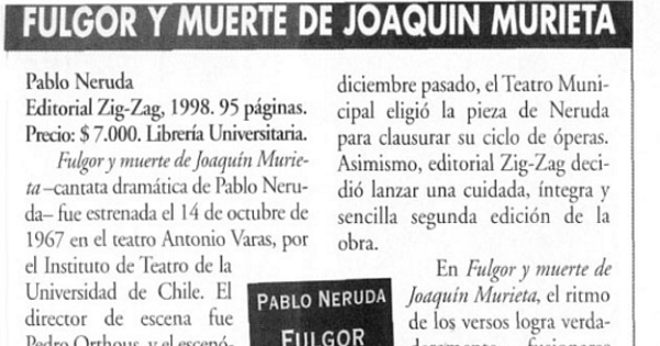 Fulgor y muerte de Joaquín Murieta