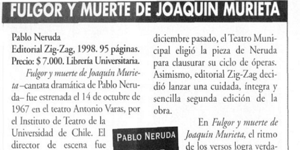 Fulgor y muerte de Joaquín Murieta