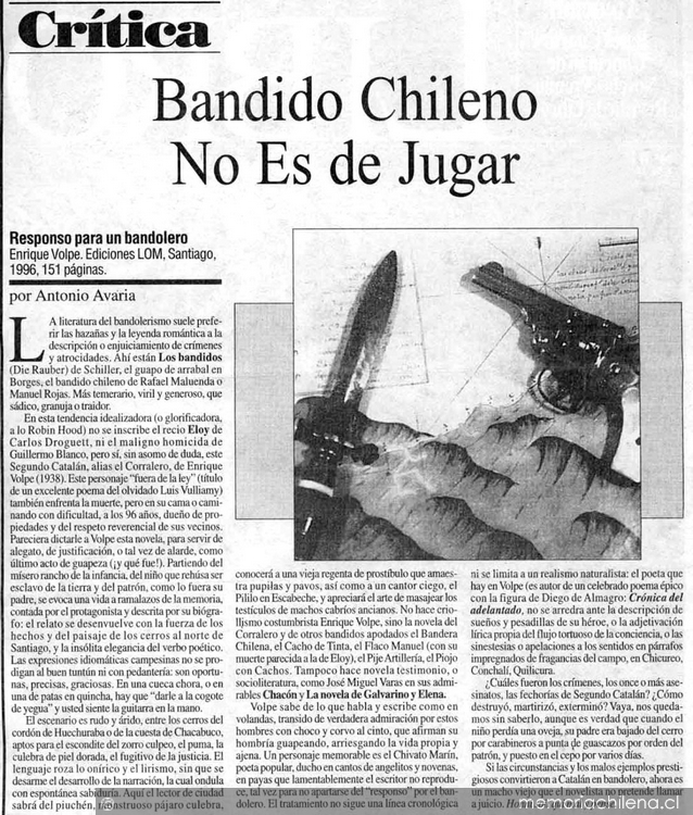 Bandido chileno no es de jugar