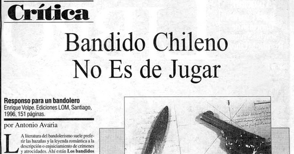 Bandido chileno no es de jugar