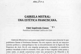 Gabriela Mistral, una estética franciscana