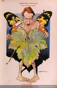 Caricatura de Fernando Santiván, 1910