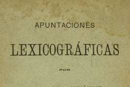 Apuntaciones lexicográficas: v. 3