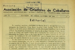 Editorial de la Revista de la Asociación de Criadores de Caballares, 1953