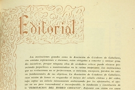 Editorial de la Revista de la Asociación de Criadores de Caballares, 1961