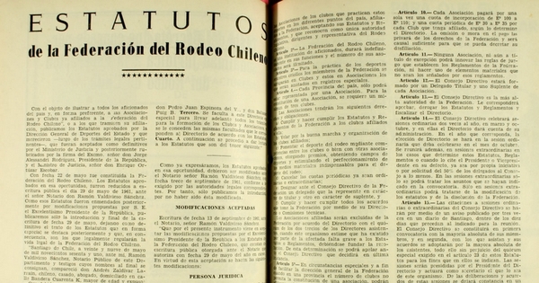 Estatutos de la Federación del Rodeo Chileno