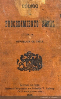 Código de procedimiento penal de la República de Chile