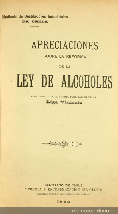 Apreciaciones sobre la reforma de la Ley de Alcoholes a propósito de la última publicación de la Liga Vinícola