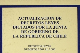 Actualización de decretos leyes dictados por la Junta de Gobierno de la República de Chile: tomo V