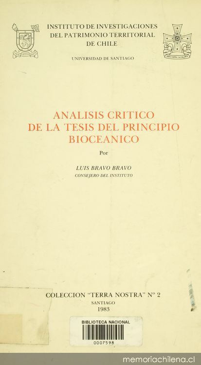 Análisis crítico de la tesis del principio bioceánico