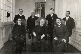 Ramón Barros Luco al centro, Manuel Rivas Vicuña a la izquierda