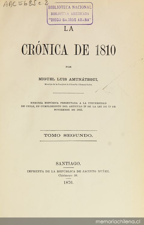 La crónica de 1810: tomo segundo